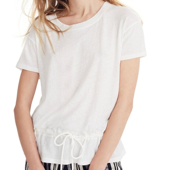 Madewell Tops - Madewell Drawstring Soft Tee in Bright Ivory